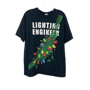 Christmas T-Shirt Men’s Unisex Lights Lighting Engineer Short Sleeve size Large